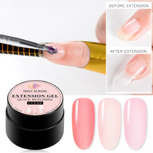 Load image into Gallery viewer, MEET ACROSS Poly Quick Extension UV Gel Set Clear White Pink Builder Nail Gel Polish for Nail Extensions Nail Forms Acrylic Tips