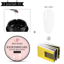 Load image into Gallery viewer, MEET ACROSS Poly Quick Extension UV Gel Set Clear White Pink Builder Nail Gel Polish for Nail Extensions Nail Forms Acrylic Tips
