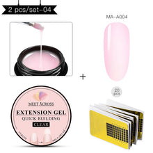 Load image into Gallery viewer, MEET ACROSS Poly Quick Extension UV Gel Set Clear White Pink Builder Nail Gel Polish for Nail Extensions Nail Forms Acrylic Tips
