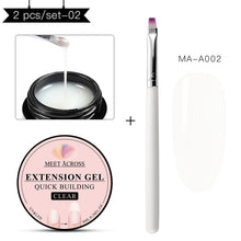 Load image into Gallery viewer, MEET ACROSS Poly Quick Extension UV Gel Set Clear White Pink Builder Nail Gel Polish for Nail Extensions Nail Forms Acrylic Tips