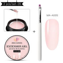 Load image into Gallery viewer, MEET ACROSS Poly Quick Extension UV Gel Set Clear White Pink Builder Nail Gel Polish for Nail Extensions Nail Forms Acrylic Tips
