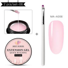 Load image into Gallery viewer, MEET ACROSS Poly Quick Extension UV Gel Set Clear White Pink Builder Nail Gel Polish for Nail Extensions Nail Forms Acrylic Tips