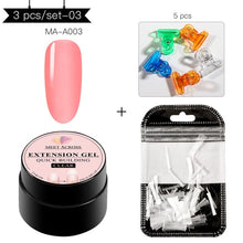 Load image into Gallery viewer, MEET ACROSS Poly Quick Extension UV Gel Set Clear White Pink Builder Nail Gel Polish for Nail Extensions Nail Forms Acrylic Tips