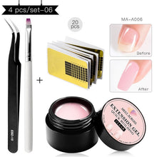 Load image into Gallery viewer, MEET ACROSS Poly Quick Extension UV Gel Set Clear White Pink Builder Nail Gel Polish for Nail Extensions Nail Forms Acrylic Tips