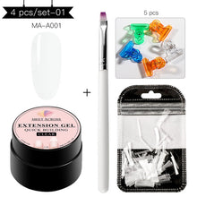 Load image into Gallery viewer, MEET ACROSS Poly Quick Extension UV Gel Set Clear White Pink Builder Nail Gel Polish for Nail Extensions Nail Forms Acrylic Tips