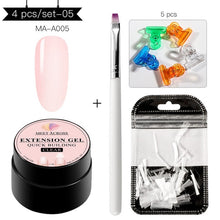 Load image into Gallery viewer, MEET ACROSS Poly Quick Extension UV Gel Set Clear White Pink Builder Nail Gel Polish for Nail Extensions Nail Forms Acrylic Tips