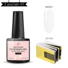 Load image into Gallery viewer, MEET ACROSS Poly Quick Extension UV Gel Set Clear White Pink Builder Nail Gel Polish for Nail Extensions Nail Forms Acrylic Tips