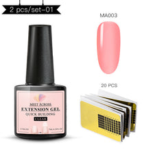 Load image into Gallery viewer, MEET ACROSS Poly Quick Extension UV Gel Set Clear White Pink Builder Nail Gel Polish for Nail Extensions Nail Forms Acrylic Tips