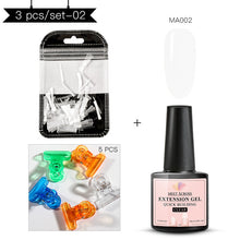 Load image into Gallery viewer, MEET ACROSS Poly Quick Extension UV Gel Set Clear White Pink Builder Nail Gel Polish for Nail Extensions Nail Forms Acrylic Tips