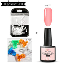 Load image into Gallery viewer, MEET ACROSS Poly Quick Extension UV Gel Set Clear White Pink Builder Nail Gel Polish for Nail Extensions Nail Forms Acrylic Tips