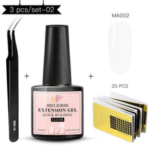 Load image into Gallery viewer, MEET ACROSS Poly Quick Extension UV Gel Set Clear White Pink Builder Nail Gel Polish for Nail Extensions Nail Forms Acrylic Tips