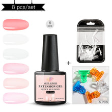 Load image into Gallery viewer, MEET ACROSS Poly Quick Extension UV Gel Set Clear White Pink Builder Nail Gel Polish for Nail Extensions Nail Forms Acrylic Tips