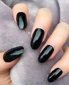 24PCS Long Coffin Glossy False Nails Solid White Acrylic Fake Nails Natural Clear Glitter Ballerina Nail Tips For Nail Extention