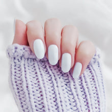 Load image into Gallery viewer, 24PCS Long Coffin Glossy False Nails Solid White Acrylic Fake Nails Natural Clear Glitter Ballerina Nail Tips For Nail Extention