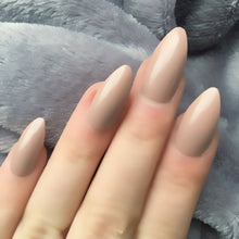 Load image into Gallery viewer, 24PCS Long Coffin Glossy False Nails Solid White Acrylic Fake Nails Natural Clear Glitter Ballerina Nail Tips For Nail Extention