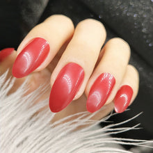 Load image into Gallery viewer, 24PCS Long Coffin Glossy False Nails Solid White Acrylic Fake Nails Natural Clear Glitter Ballerina Nail Tips For Nail Extention