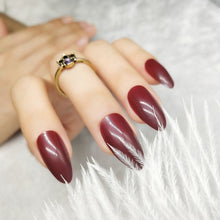 Load image into Gallery viewer, 24PCS Long Coffin Glossy False Nails Solid White Acrylic Fake Nails Natural Clear Glitter Ballerina Nail Tips For Nail Extention