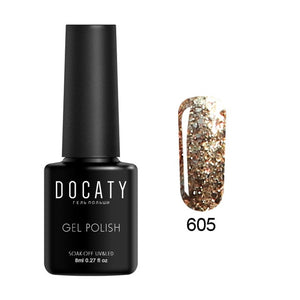 Docaty 2019 Diamond Nail Gel Varnishes Glitter LED UV Gel Polish Shiny Sequins Gel Nail Polish Vernis Semi Permanent GelLak