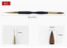 Load image into Gallery viewer, Manicure Brush Black Uv Gel Nail Brush Double Thin Nail Brush 7/9/11mm Nail Stripe Brush