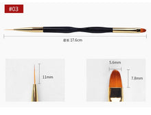 Load image into Gallery viewer, Manicure Brush Black Uv Gel Nail Brush Double Thin Nail Brush 7/9/11mm Nail Stripe Brush