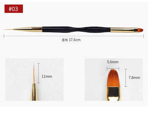 Manicure Brush Black Uv Gel Nail Brush Double Thin Nail Brush 7/9/11mm Nail Stripe Brush