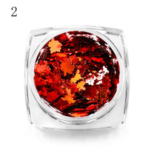 Load image into Gallery viewer, MEET ACROSS Holographic Chameleon Laser Multicolor Sequins Nail Art Glitter Flakes Maple UV Gel Polish Tool Decor  Manicure