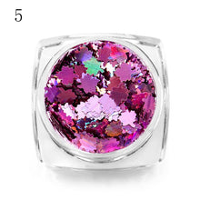 Load image into Gallery viewer, MEET ACROSS Holographic Chameleon Laser Multicolor Sequins Nail Art Glitter Flakes Maple UV Gel Polish Tool Decor  Manicure