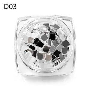 MEET ACROSS Holographic Chameleon Laser Multicolor Sequins Nail Art Glitter Flakes Maple UV Gel Polish Tool Decor  Manicure