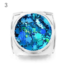 Load image into Gallery viewer, MEET ACROSS Holographic Chameleon Laser Multicolor Sequins Nail Art Glitter Flakes Maple UV Gel Polish Tool Decor  Manicure
