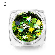 Load image into Gallery viewer, MEET ACROSS Holographic Chameleon Laser Multicolor Sequins Nail Art Glitter Flakes Maple UV Gel Polish Tool Decor  Manicure