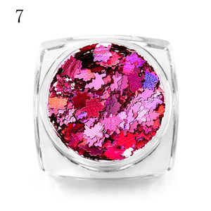 MEET ACROSS Holographic Chameleon Laser Multicolor Sequins Nail Art Glitter Flakes Maple UV Gel Polish Tool Decor  Manicure