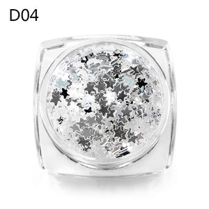 MEET ACROSS Holographic Chameleon Laser Multicolor Sequins Nail Art Glitter Flakes Maple UV Gel Polish Tool Decor  Manicure