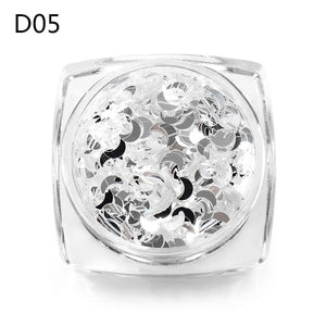 MEET ACROSS Holographic Chameleon Laser Multicolor Sequins Nail Art Glitter Flakes Maple UV Gel Polish Tool Decor  Manicure