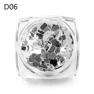 MEET ACROSS Holographic Chameleon Laser Multicolor Sequins Nail Art Glitter Flakes Maple UV Gel Polish Tool Decor  Manicure