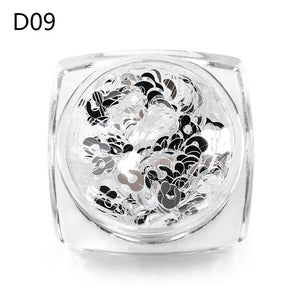 MEET ACROSS Holographic Chameleon Laser Multicolor Sequins Nail Art Glitter Flakes Maple UV Gel Polish Tool Decor  Manicure