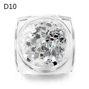 MEET ACROSS Holographic Chameleon Laser Multicolor Sequins Nail Art Glitter Flakes Maple UV Gel Polish Tool Decor  Manicure