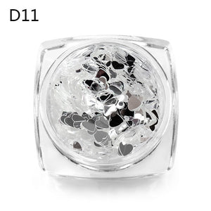 MEET ACROSS Holographic Chameleon Laser Multicolor Sequins Nail Art Glitter Flakes Maple UV Gel Polish Tool Decor  Manicure