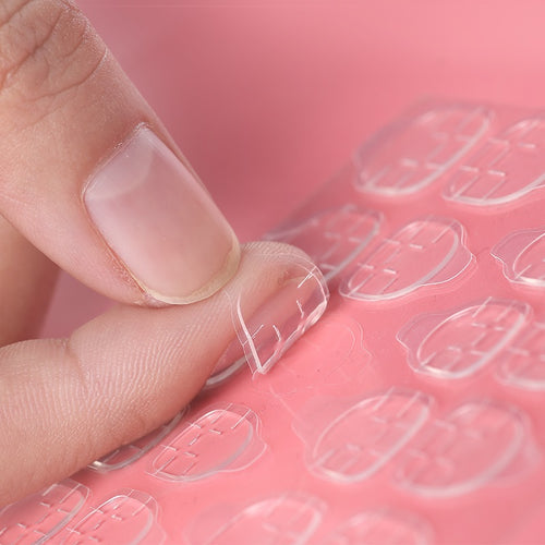 PinPai 5Sheet-10Sheet Fake Nails Sticker Transparent Double Sided Adhesive Tapes Stickers False Nail Tips Extension Stick Tools
