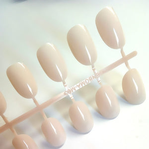 Artificial Oval Fake Nails Clear Plastic Soft Pink False Nails Candy Short Nail Tips 24Pcs/ set P01Q