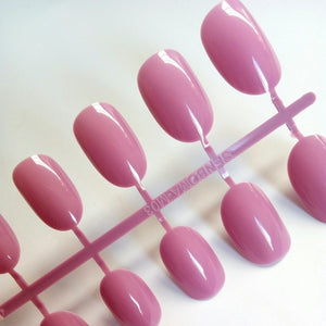 Artificial Oval Fake Nails Clear Plastic Soft Pink False Nails Candy Short Nail Tips 24Pcs/ set P01Q