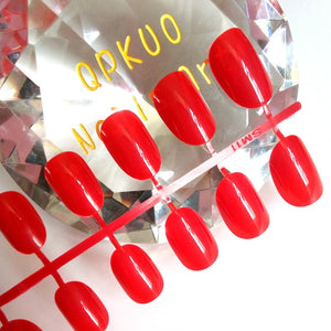 Artificial Oval Fake Nails Clear Plastic Soft Pink False Nails Candy Short Nail Tips 24Pcs/ set P01Q