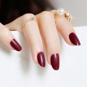 24PCS Long Coffin Glossy False Nails Solid White Acrylic Fake Nails Natural Clear Glitter Ballerina Nail Tips For Nail Extention