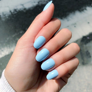 24PCS Long Coffin Glossy False Nails Solid White Acrylic Fake Nails Natural Clear Glitter Ballerina Nail Tips For Nail Extention
