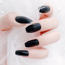 Load image into Gallery viewer, 24PCS Long Coffin Glossy False Nails Solid White Acrylic Fake Nails Natural Clear Glitter Ballerina Nail Tips For Nail Extention