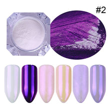 Load image into Gallery viewer, 1 Box Pearl Nail Glitter Shiny Mirror Matte Shell White Purple Blue Nail Art Pigment Dust Powder Manicure Nail Decorations