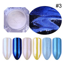 Load image into Gallery viewer, 1 Box Pearl Nail Glitter Shiny Mirror Matte Shell White Purple Blue Nail Art Pigment Dust Powder Manicure Nail Decorations