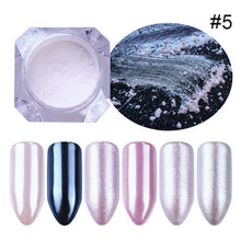 Load image into Gallery viewer, 1 Box Pearl Nail Glitter Shiny Mirror Matte Shell White Purple Blue Nail Art Pigment Dust Powder Manicure Nail Decorations