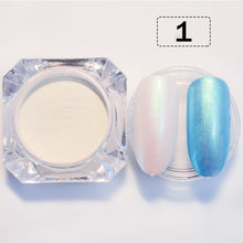 Load image into Gallery viewer, 1 Box Pearl Nail Glitter Shiny Mirror Matte Shell White Purple Blue Nail Art Pigment Dust Powder Manicure Nail Decorations