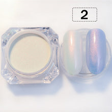 Load image into Gallery viewer, 1 Box Pearl Nail Glitter Shiny Mirror Matte Shell White Purple Blue Nail Art Pigment Dust Powder Manicure Nail Decorations