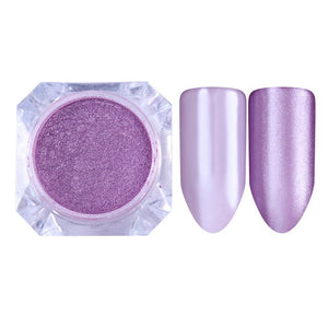 1 Box Pearl Nail Glitter Shiny Mirror Matte Shell White Purple Blue Nail Art Pigment Dust Powder Manicure Nail Decorations